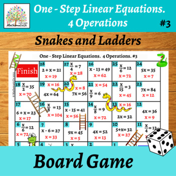 Preview of  Solving OneStep Linear Equations Snakes and Ladders Dice Game#3