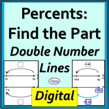 Preview of Solving Percent Problems | Finding the Part | Double Number Lines | 6th & 7th Gr