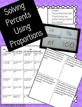 Preview of Solving Percent Problems Using Proportions