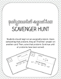 Solving Polynomial Equations Scavenger Hunt