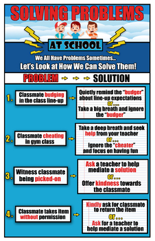 Preview of Solving Problems At School - Poster