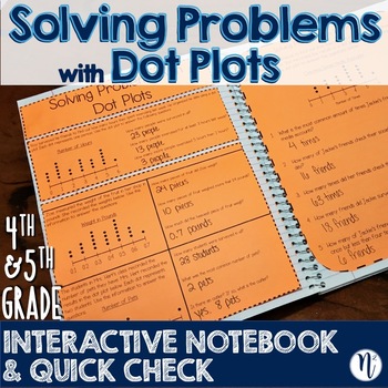 Preview of Dot Plot Problem Solving Interactive Notebook & Quick Check TEKS 4.9B & 5.9C