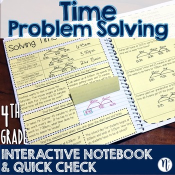 Preview of Solving Time Problems Interactive Notebook Activity & Quick Check TEKS 4.8C