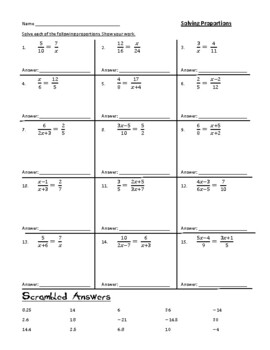 Solving Proportions Worksheet Algebra 1 - Worksheet List