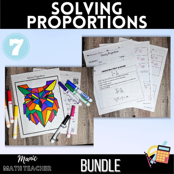 Preview of Solving Proportions Bundle - Lesson & Color By Number