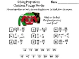 Solving Proportions Christmas Math Activity: Message Decoder