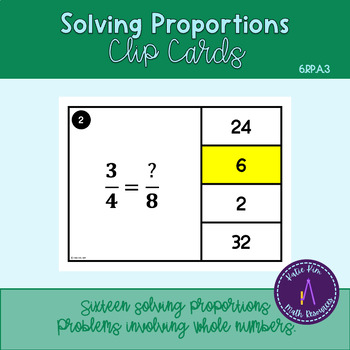 Preview of Solving Proportions Clip Cards