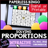 Solving Proportions Digital Bingo Review Game - Paperless 