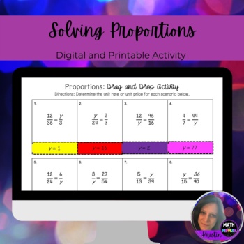 Preview of Solving Proportions Digital and Printable Activities