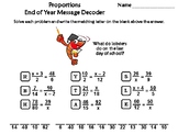Solving Proportions End of Year Math Activity: Message Decoder