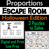Solving Proportions Game: Escape Room Halloween Math Activity