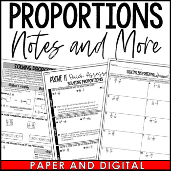 Preview of Solving Proportions Guided Notes Homework Warm Ups Exit Tickets
