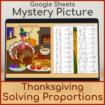 Preview of Solving Proportions | Mystery Picture Thanksgiving