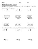 Solving Proportions Packet w/ Word Problems & Percents (w/