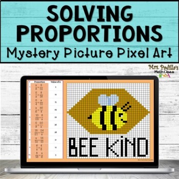 Preview of Solving Proportions Pixel Art Digital Activity | Distance Learning