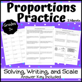 Solving Proportions Practice - Word Problems, Scale