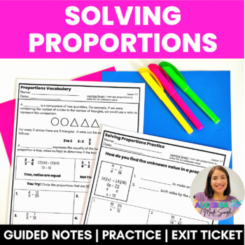 Preview of Solving Proportions Scaffolded Guided Notes with Practice and Exit Ticket Sped