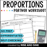 Solving Proportions Self-Checking Partner Worksheet Activi