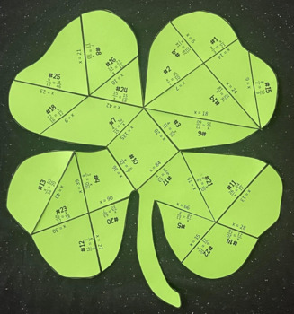 Preview of Solving Proportions Shamrock Puzzle - St Patricks Day Math Activity