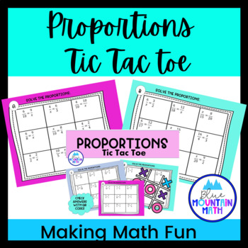Preview of Solving Proportions  Tic Tac Toe Activity --Worksheets