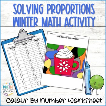Preview of Solving Proportions Winter Math Color by Number Activity