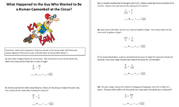 Preview of Solving Proportions Word Problem Riddle Worksheet