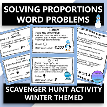 Preview of Solving Proportions Word Problems Scavenger Hunt