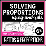 Solving Proportions with Unit Rate, Ratio Tables Worksheet