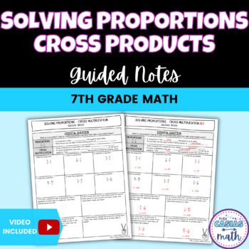 Preview of Solving Proportions with Cross Products Guided Notes Lesson 7th Grade Math