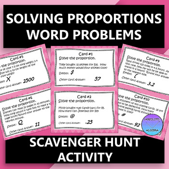 Preview of Solving Proportions with Word Problems Scavenger Hunt Activity