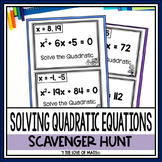 Solving Quadratic Equations Scavenger Hunt