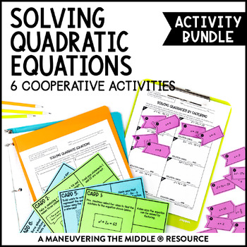 Preview of Solving Quadratic Equations Activity Bundle | The Quadratic Formula Activities