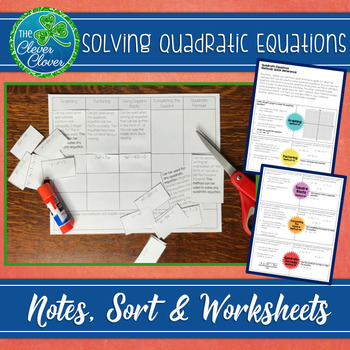 Solving Quadratic Equations Guided Notes Teaching Resources