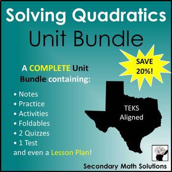 Preview of Solving Quadratic Equations Unit Bundle - Algebra 1 Curriculum