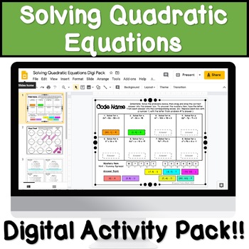 Preview of Solving Quadratic Equations Digital Activities