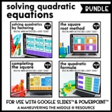 Solving Quadratic Equations Digital Math Activity Bundle |