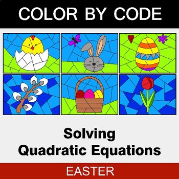 Preview of Solving Quadratic Equations - Easter  Coloring Pages | Color by Code