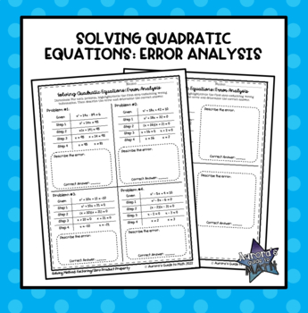 Preview of Solving Quadratic Equations: Error Analysis