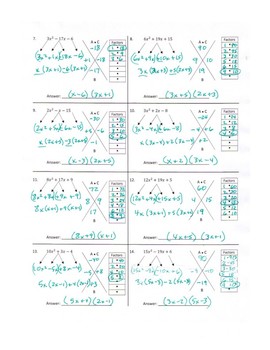 factoring trinomials worksheet b