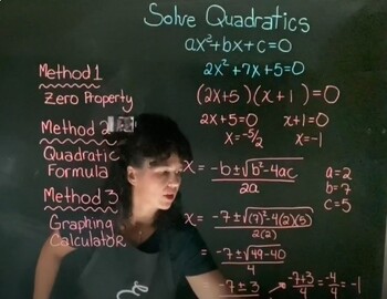 Preview of Solving Quadratic Equations Links to Video Lessons 3 Methods