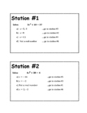 Solving Quadratic Equations Looping Scavenger Hunt Stations