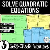 Solving Quadratic Equations Activities | Factoring | Quadr