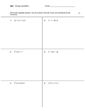 Solving Quadratic Equations Quiz (3 versions)