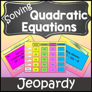 Preview of Solving Quadratic Equations Review Activity{Solving Quadratic Equations Activity