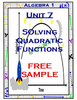 Preview of Solving Quadratic Equations Unit - Free Sample