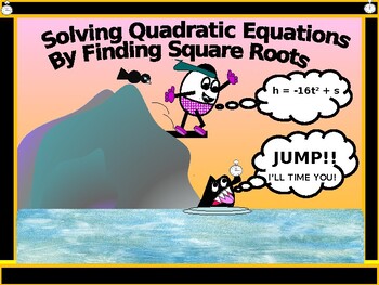 Preview of ALGEBRA PP:  Solving Quadratic Equations Using Square Roots with GUIDED NOTES