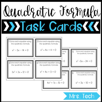 quadratic formula task cards
