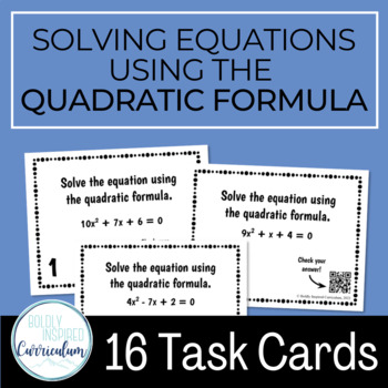 quadratic formula task cards