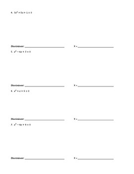 Solving Quadratic Equations Using the Quadratic Formula & Discriminant