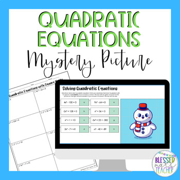Preview of Solving Quadratic Equations With Square Roots Digital Activity and Worksheet